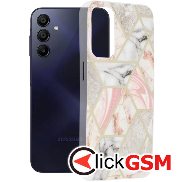 Accesoriu Husa Marble Roz Samsung Galaxy A15 5G