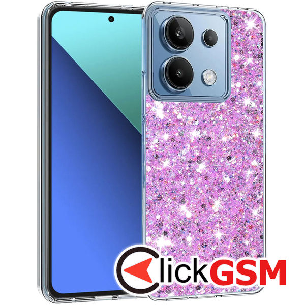 Accesoriu Husa Sparkly Glitter  Magenta Xiaomi Redmi Note 13 4G