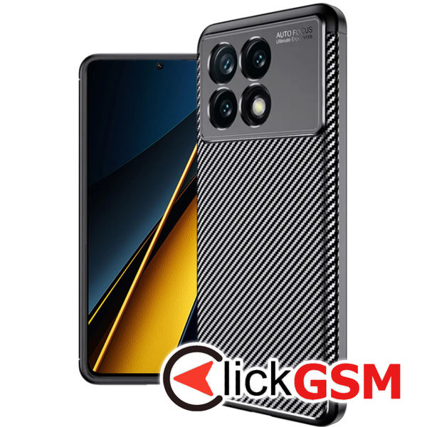 Accesoriu Husa Carbon Fiber Negru Xiaomi POCO X6 Pro