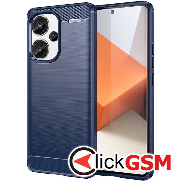 Accesoriu Husa Carbon Silicone Albastru Xiaomi Redmi Note 13 Pro+