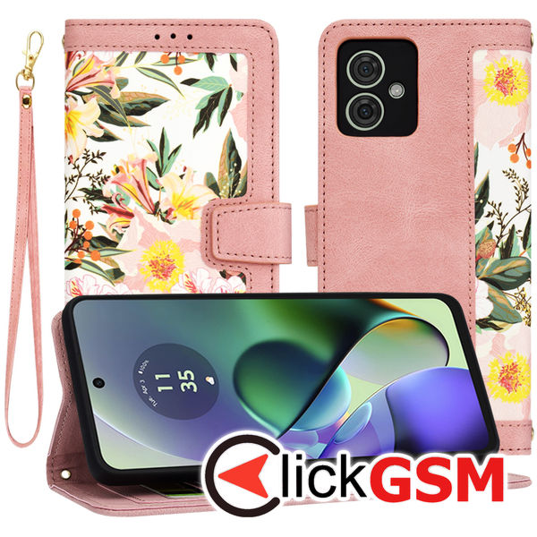 Accesoriu Husa Flip Roz Motorola Moto G54