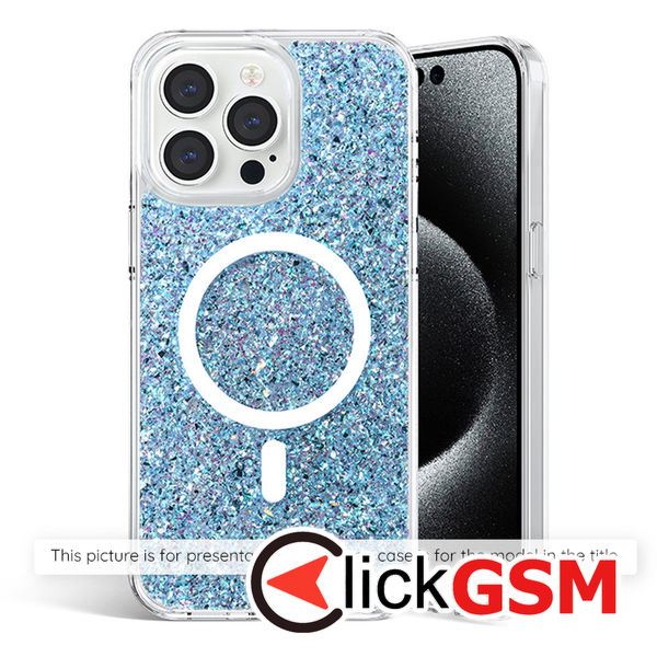 Accesoriu Husa Sparkly Glitter  Bleu Motorola Edge 50 Pro