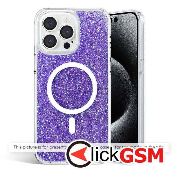 Accesoriu Husa Sparkly Glitter  Mov Motorola Edge 50 Pro