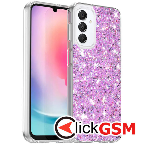 Accesoriu Husa Sparkly Glitter  Magenta Samsung Galaxy A16