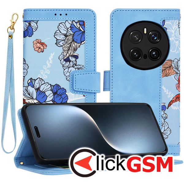 Accesoriu Husa Flip Bleu Honor Magic7 Pro