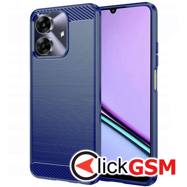 Accesoriu Husa Carbon Silicone Albastru Realme Note 60