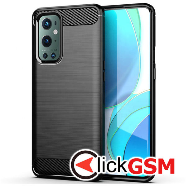 Accesoriu Husa Carbon Silicone Negru OnePlus 9 Pro