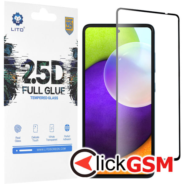 Accesoriu Folie Full Glue Negru-transparenta Samsung Galaxy A52 5G