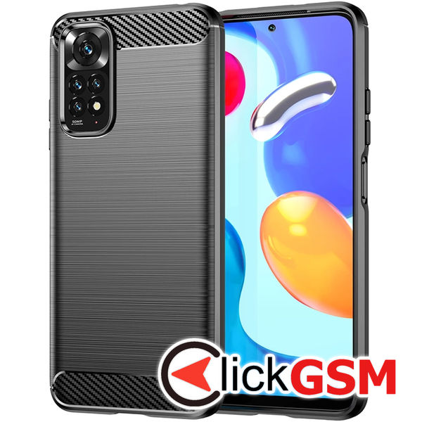 Accesoriu Husa Carbon Silicone Negru Xiaomi Redmi Note 11S