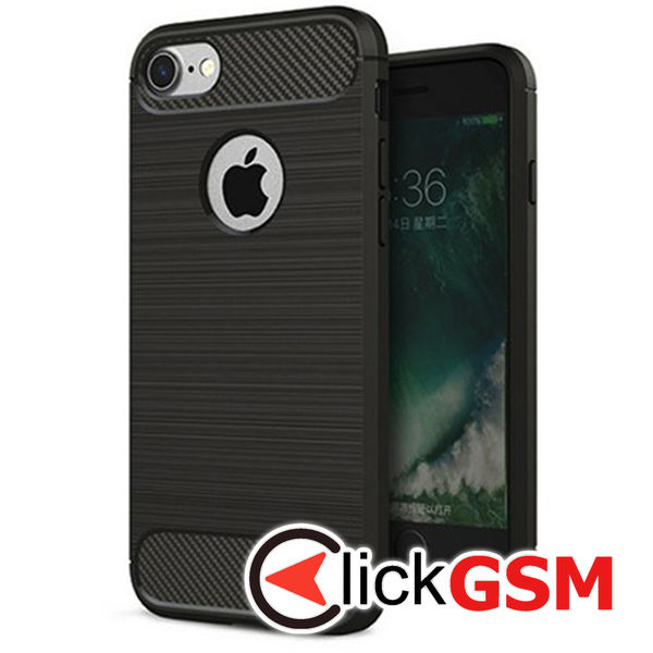 Accesoriu Husa Carbon Silicone Negru Apple IPhone 7