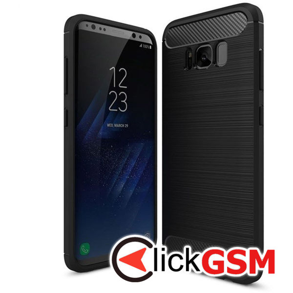 Accesoriu Husa Carbon Silicone Negru Samsung Galaxy S8