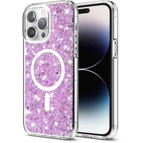 Techsuit - Sparkly Glitter MagSafe - iPhone 14 Pro Max - Magenta