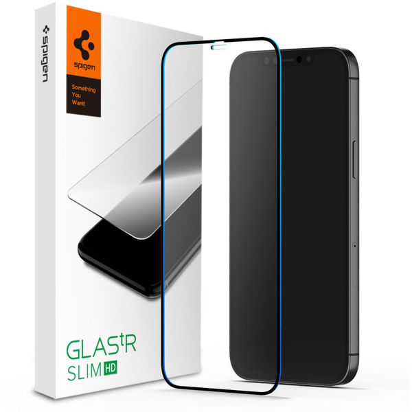 Spigen - Glas.tR Slim - iPhone 12 / 12 Pro - Black