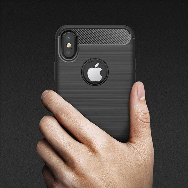 Techsuit - Carbon Silicone - iPhone X / XS - Black