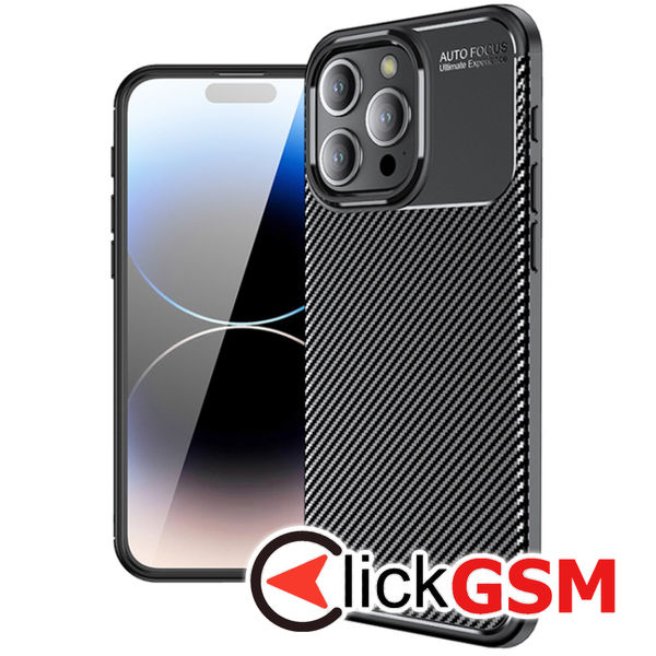 Husa Carbon Fiber negru Apple iPhone 15 Pro bgl