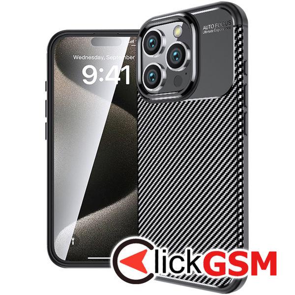 Husa Carbon Fiber negru Apple iPhone 16 Pro Max gd5