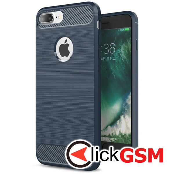 Husa Carbon Silicone albastru Apple iPhone 7 Plus blm