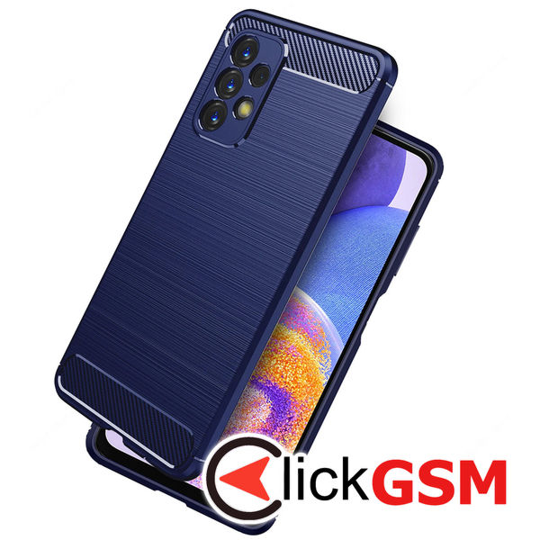 Husa Carbon Silicone albastru Samsung Galaxy A23 biv