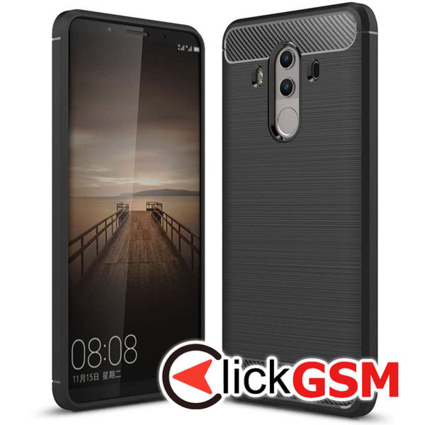 Accesoriu Husa Carbon Silicone Negru Huawei Mate 10 Pro