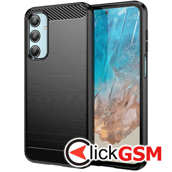 Husa Carbon Silicone negru Samsung Galaxy M35 fqg