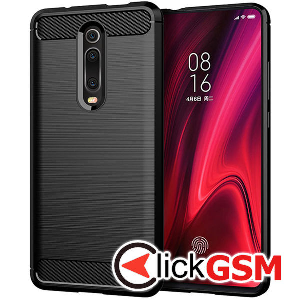 Accesoriu Husa Carbon Silicone Negru Xiaomi Mi 9T