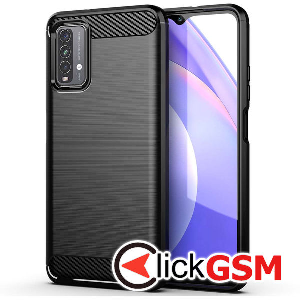 Husa Carbon Silicone negru Xiaomi Redmi 9T 7ta