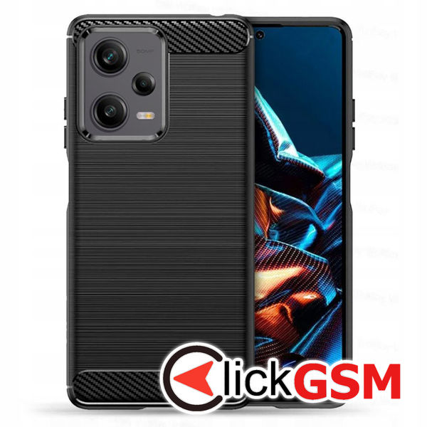 Husa Carbon Silicone negru Xiaomi Redmi Note 12 Pro 5G a2f