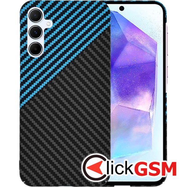 Husa Carbonite bleu Samsung Galaxy A55 err