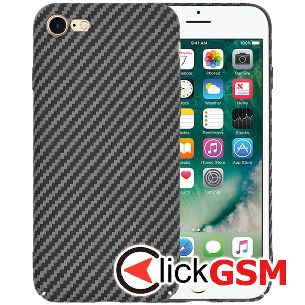 Husa Carbonite negru Apple iPhone SE 2020 3qv