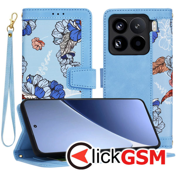 Husa Flip bleu Xiaomi 15 Pro f3l