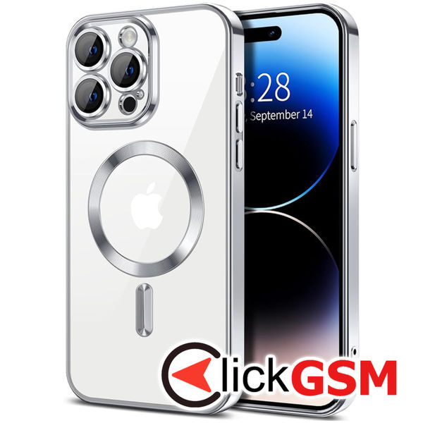 Husa Luxury Crystal argintiu Apple iPhone 14 Pro Max a94