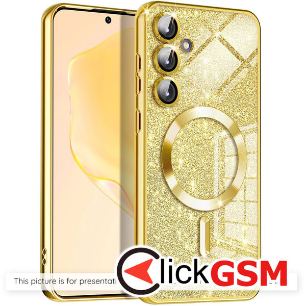 Husa Luxury Crystal auriu Samsung Galaxy A15 ft9