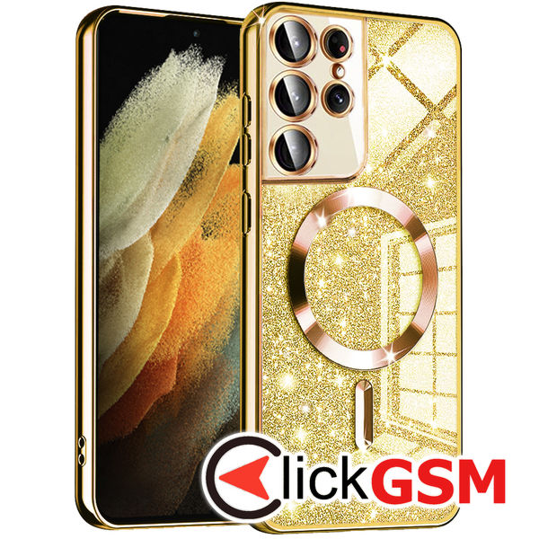 Husa Luxury Crystal auriu Samsung Galaxy S21 Ultra 5G art