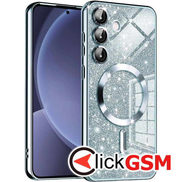 Husa Luxury Crystal bleu Samsung Galaxy S25+ cqs