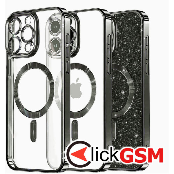 Husa Luxury Crystal negru Apple iPhone 12 Pro apg