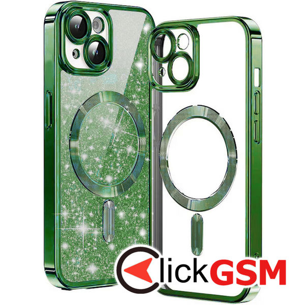 Husa Luxury Crystal verde Apple iPhone 15 aq9