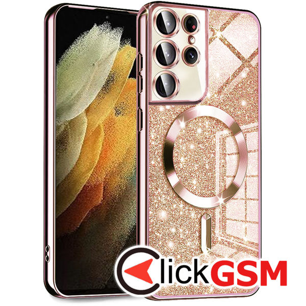 Husa Luxury Glitter rozauriu Samsung Galaxy S21 Ultra 5G ary