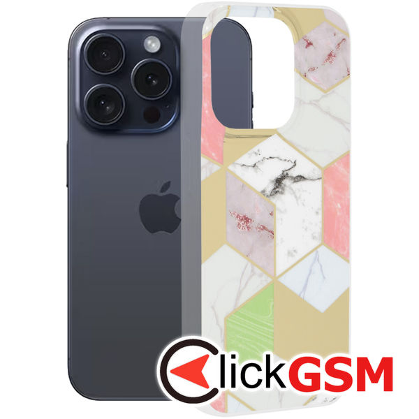 Husa Marble mov Apple iPhone 15 Pro 3pf