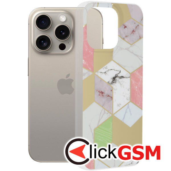 Husa Marble mov Apple iPhone 15 Pro Max 3q1