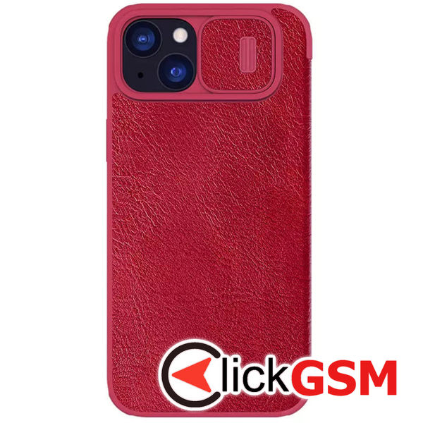 Husa Qin Leather  rosu Apple iPhone 15 Plus 6u4