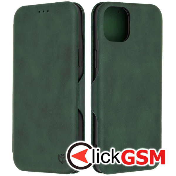 Husa Safe Wallet verde Apple iPhone 15 Plus ao