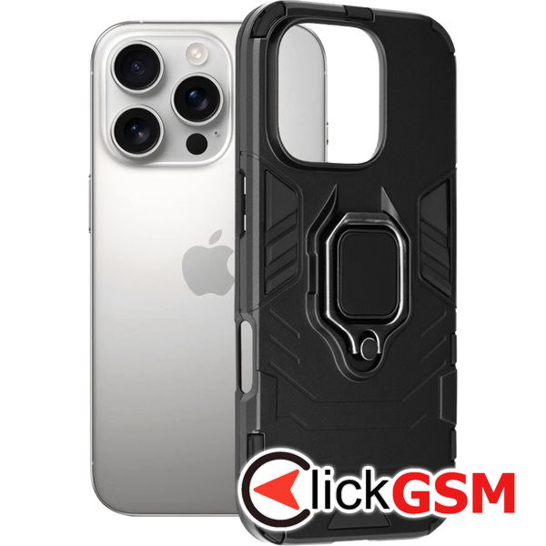 Husa Silicone Shield negru Apple iPhone 16 Pro haj