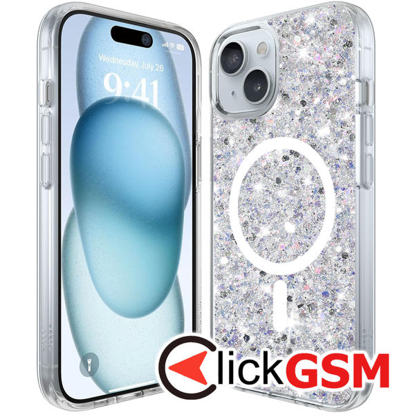 Husa Sparkly Glitter  alb Apple iPhone 15 9jn