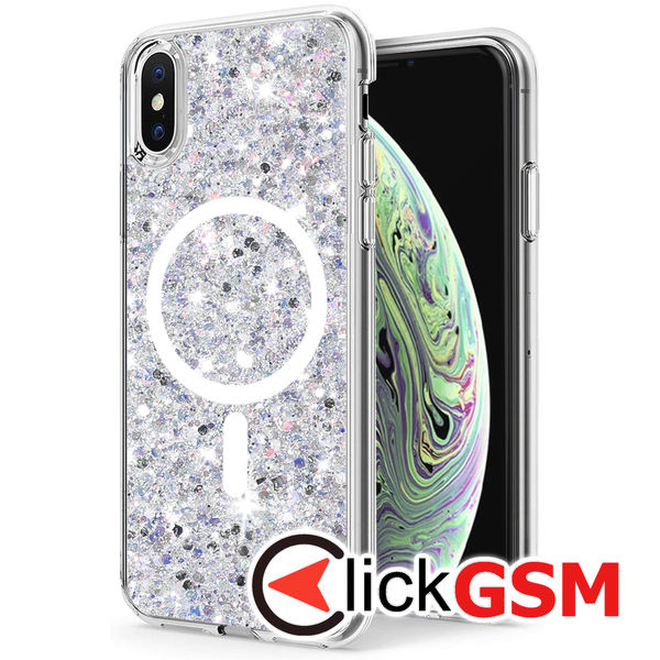 Husa Sparkly Glitter  alb Apple iPhone XS Max 9i2