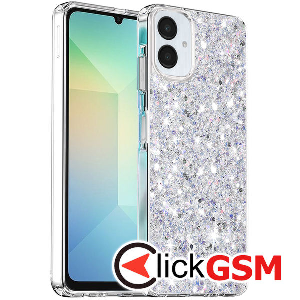 Husa Sparkly Glitter  alb Samsung Galaxy A06 5x8