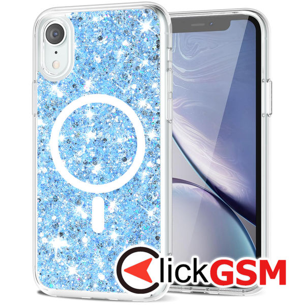 Husa Sparkly Glitter  bleu Apple iPhone XR 9hz