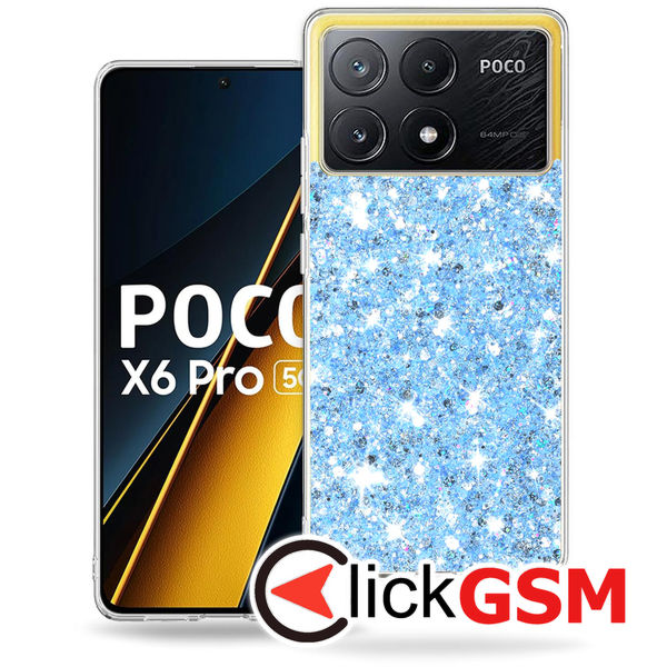 Husa Sparkly Glitter  bleu Xiaomi POCO X6 Pro 9lq