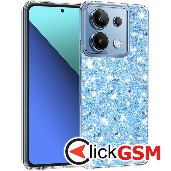 Husa Sparkly Glitter  bleu Xiaomi Redmi Note 13 4G 9lt