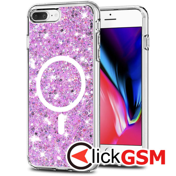 Husa Sparkly Glitter  magenta Apple iPhone 8 Plus 9hq