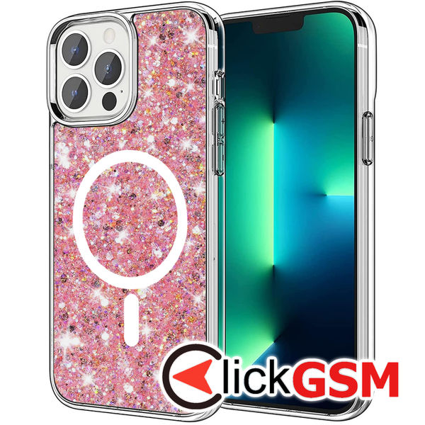 Husa Sparkly Glitter  roz Apple iPhone 13 Pro 9ix